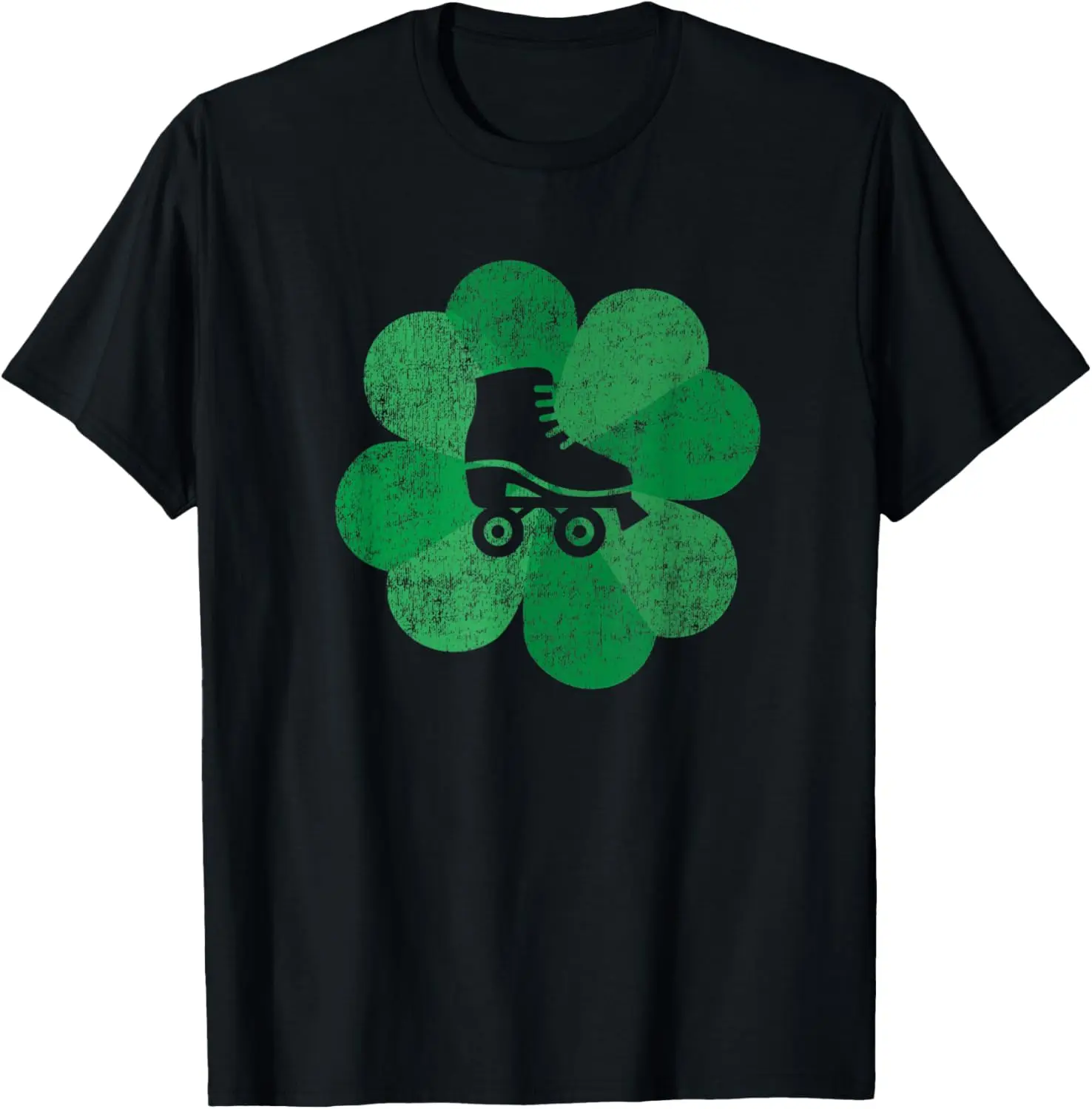 St Patricks Day Four Leaf Clover - Lucky Roller Skating T-Shirt