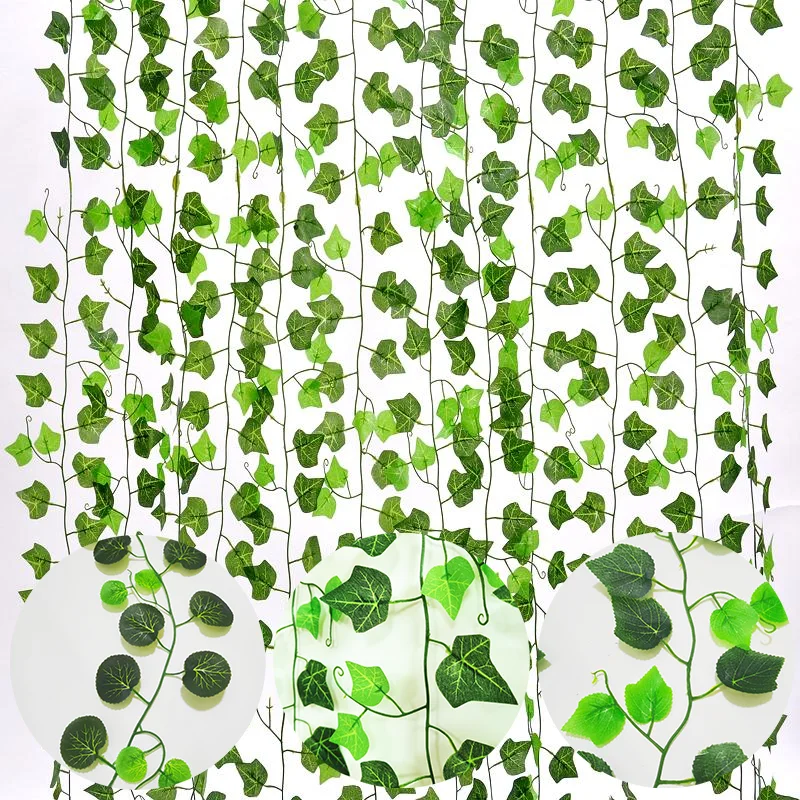 Artificial Plants Home Decor Green Silk Hanging vines Fake Leaf Garland Leaves Diy For Wedding Party Room Garden Decoration