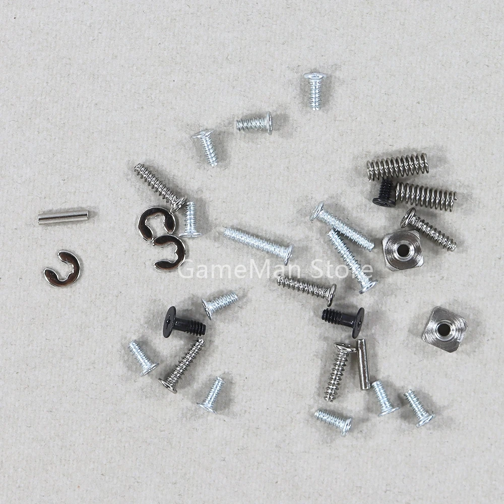 Juego de tornillos de cabeza cruzada completa, piezas de Metal, tuerca de resorte LR, tornillos completos para consola 3dsll 3dsxl, 100 juegos