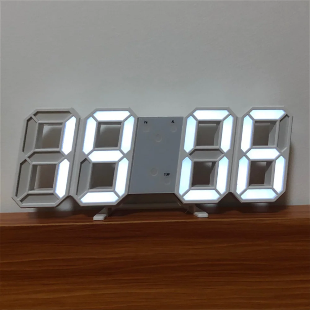 Creative 3D Clock Simple LED Wall Watch Desktop Clock for Living Room Bedroom Minimalist Horologe Digital Clock for Students