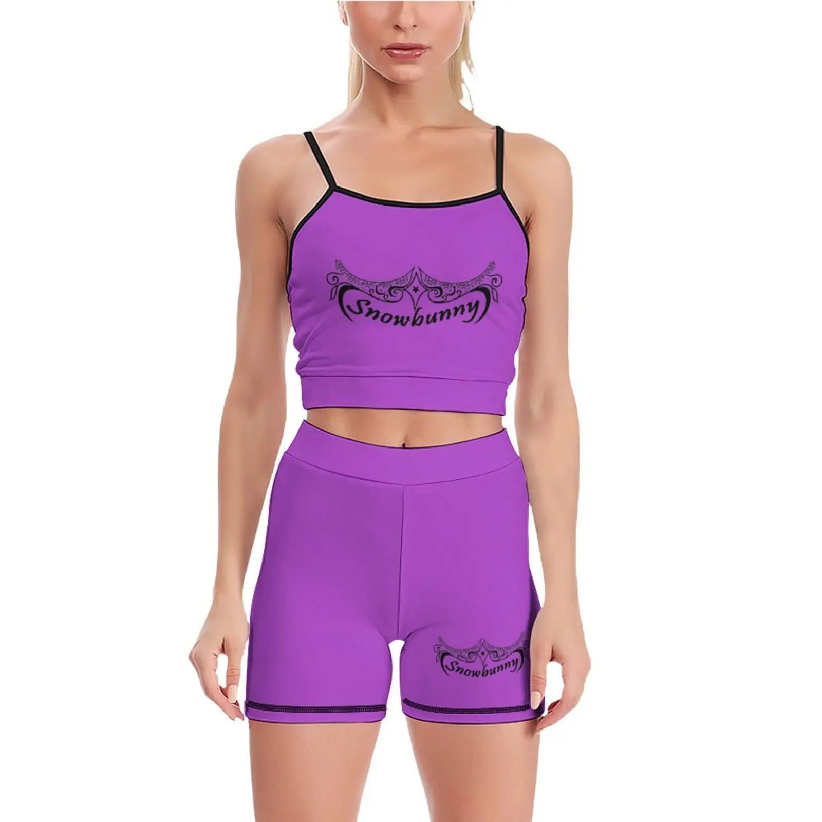 Snow bunny 2 Pieces Workout Sets for Women, Tank Top Matching High Waist  Shorts, Gym Yoga Pilates Outfits