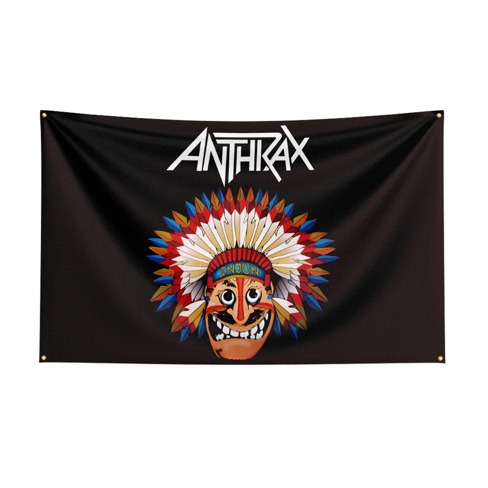 3x5 Ft A-Anthraxs Heavy Rock Band Flag Polyester Digital Printing Banner for Bedroom Wall Art Out Door Tapestry Decoration