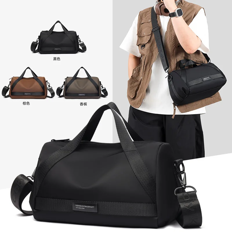 

Мужская легкая водонепроницаемая кожаная сумка из пленки, повседневный деловой рюкзак через плечо большой вместимости на одно плечо