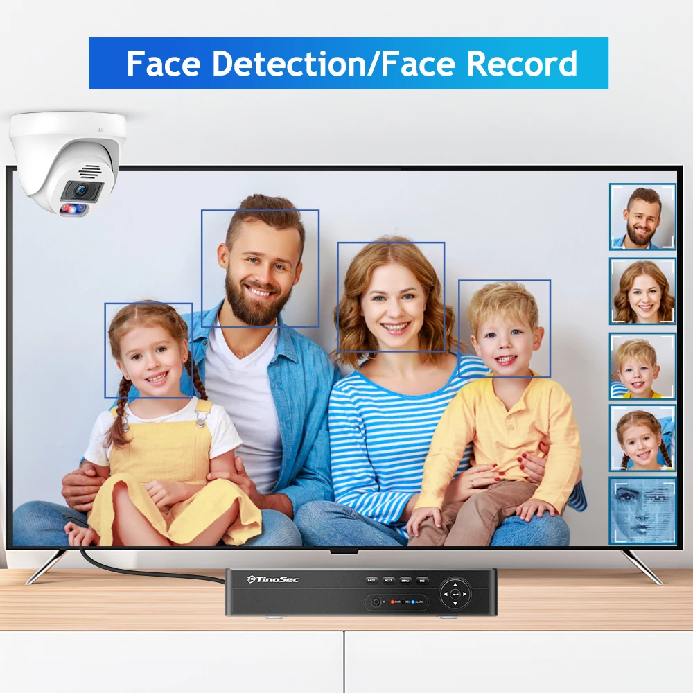 for H.265 8CH 4K Full Color Night Vision Wireless Dome cctv Camera Poe NVR Kit Two Way Audio 8MP Poe Home Security Camera System