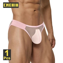 CMENIN Men Bikini Briefs Man Underpantsr Slip Transparent Mesh Underwear Male Cuecas Men's Panties Ultra-thin Gays Sports Briefs