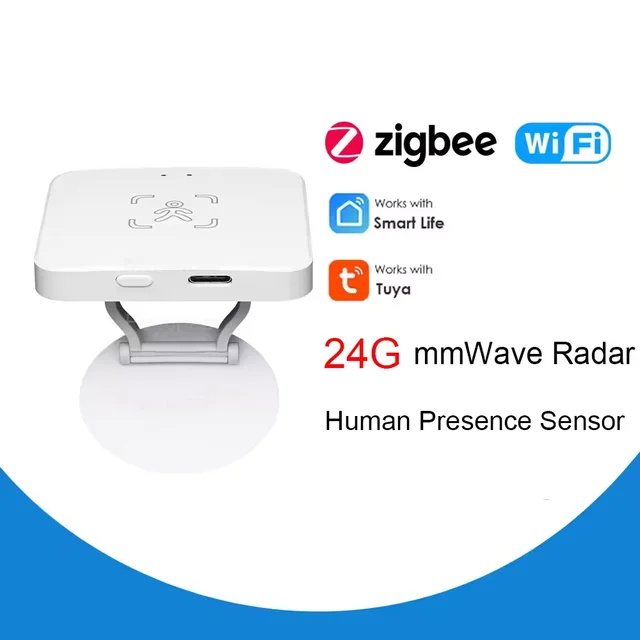 Czujnik obecności człowieka Tuya WiFi / Zigbee 24G, wykrywanie jasności/dystansu, inteligentny czujnik PIR ciała ludzkiego, obsługa Home Assistant