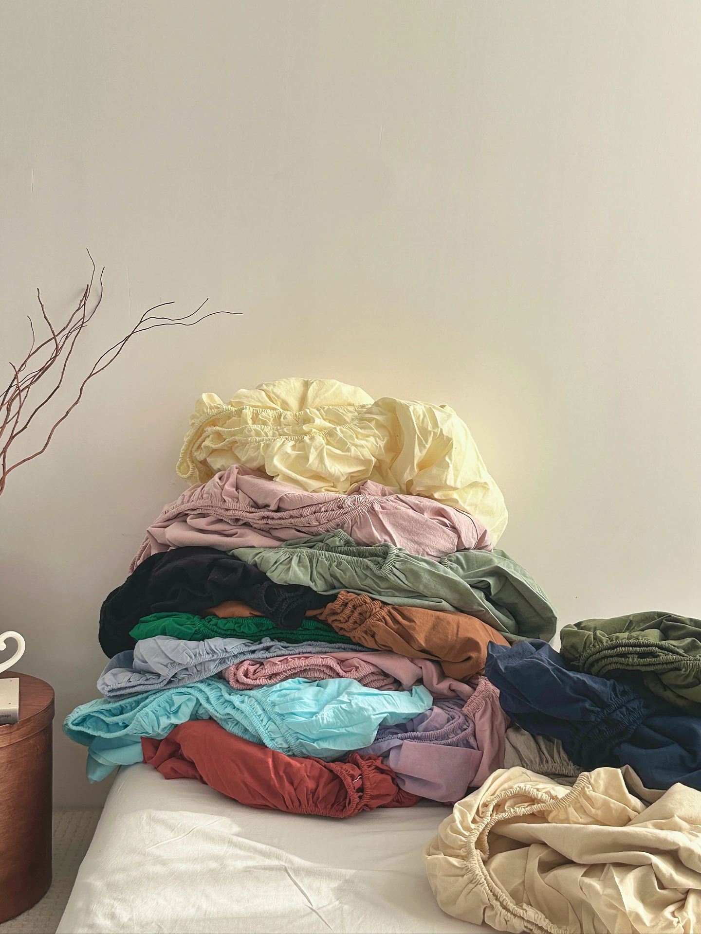 Soft Washed Pure Cotton Bedding Set 16 Colors Available Durable Bed Sheet Cover Protector All Seasons Comfortable Breathable