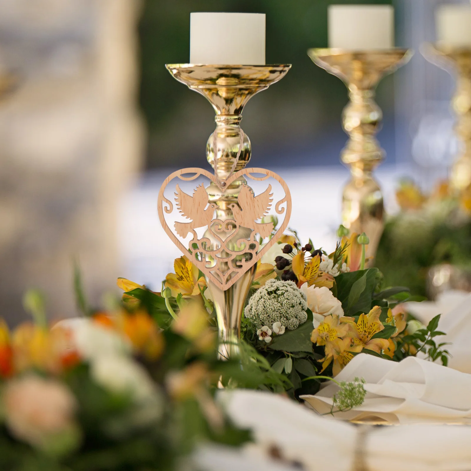 

10Pcs Lightweight Wooden Heart Hanging Decorations Ideal for Wedding and Art Projects Wedding Decoration Wooden Embellishments