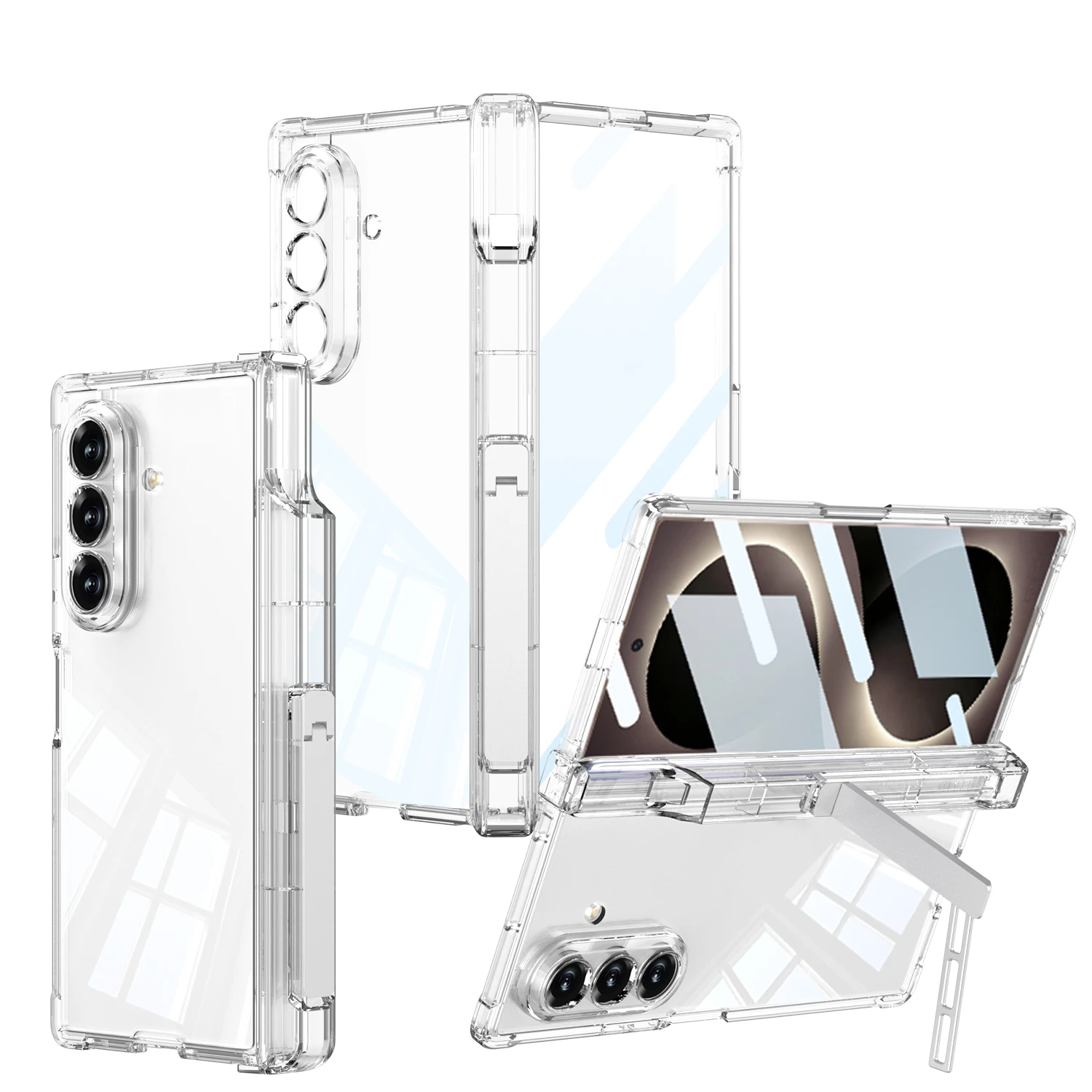 For Samsung Galaxy Z Fold 8 Ultra Case Transparent Hinge Bracket With Pen Holder With Tempered Film Shockproof Cover Accessories