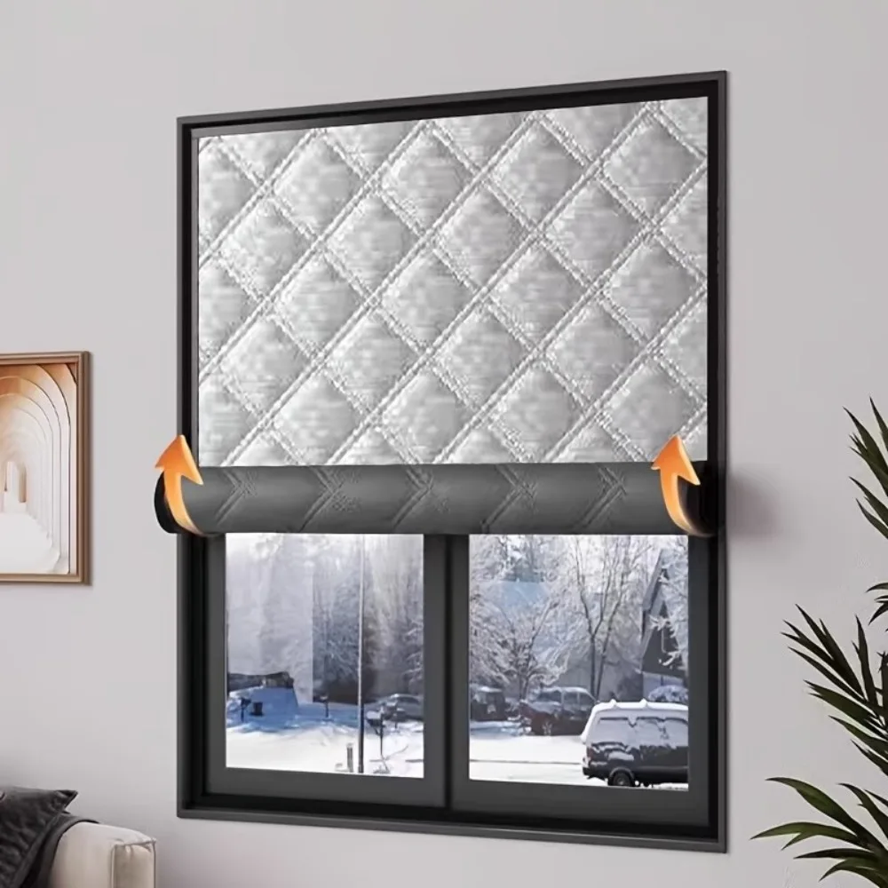 Screen Window Sunshade Winter Windproof Warm Curtains Sealed Blackout Soundproof Bedroom Cold-proof Thickened Zipper Style