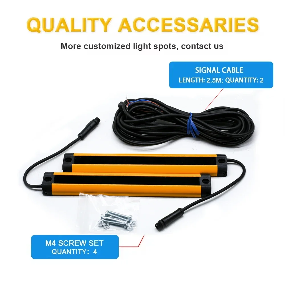 Zasłony światłowodowe bezpieczeństwa 14X28 RC/H4014-4022, odległość wykrywania 0,2-3m, super cienki ochraniacz z siatką do wąskich przestrzeni.