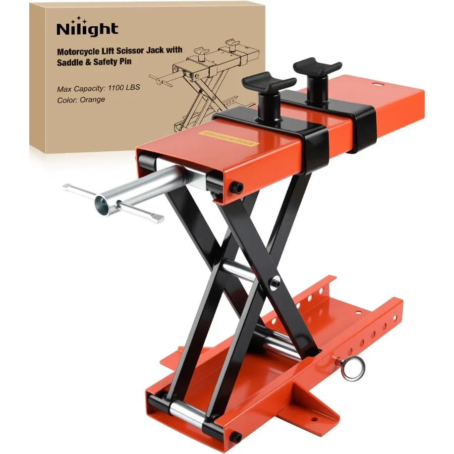 

Мотоциклетный подъемник 1100 фунтов, ножничные домкраты для квадроциклов с предохранительным штифтом для седла, кривошипная ручка 3,715,7, подъемная подставка, сверхмощный стальной подъемник