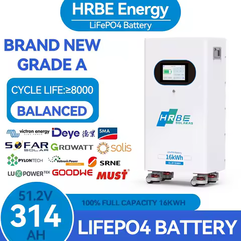 48V 314Ah 16kwh Lithium LiFePO4 Battery Metal case,with 200A Bluetooth BMS and Other Accessories,for RV,Off Grid,Golf cart,