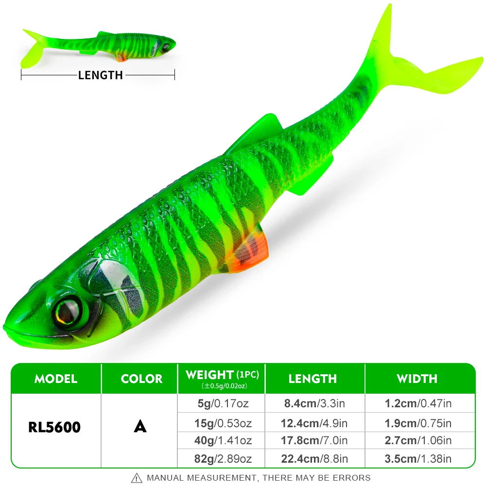 Sunlure 2/5/8 Stück T-Tail Weichköder mit 3D-realistischen Fischaugen, Swimbait, künstlicher Silikon-Shad-Köder für Bass, Salzwasser-Angelzubehör