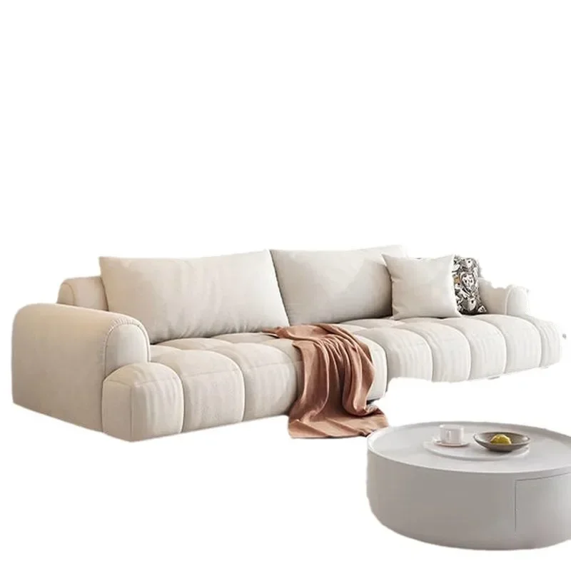 

24 types of cream wind technology cloth sofa, living room full-size modern simple puff tofu block household straight-row sofa