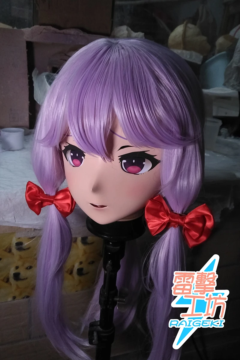 (LJ-125) Customize Character Female/Girl Resin Kig Full Head With Lock Anime Cosplay Japanese Anime Kigurumi Mask