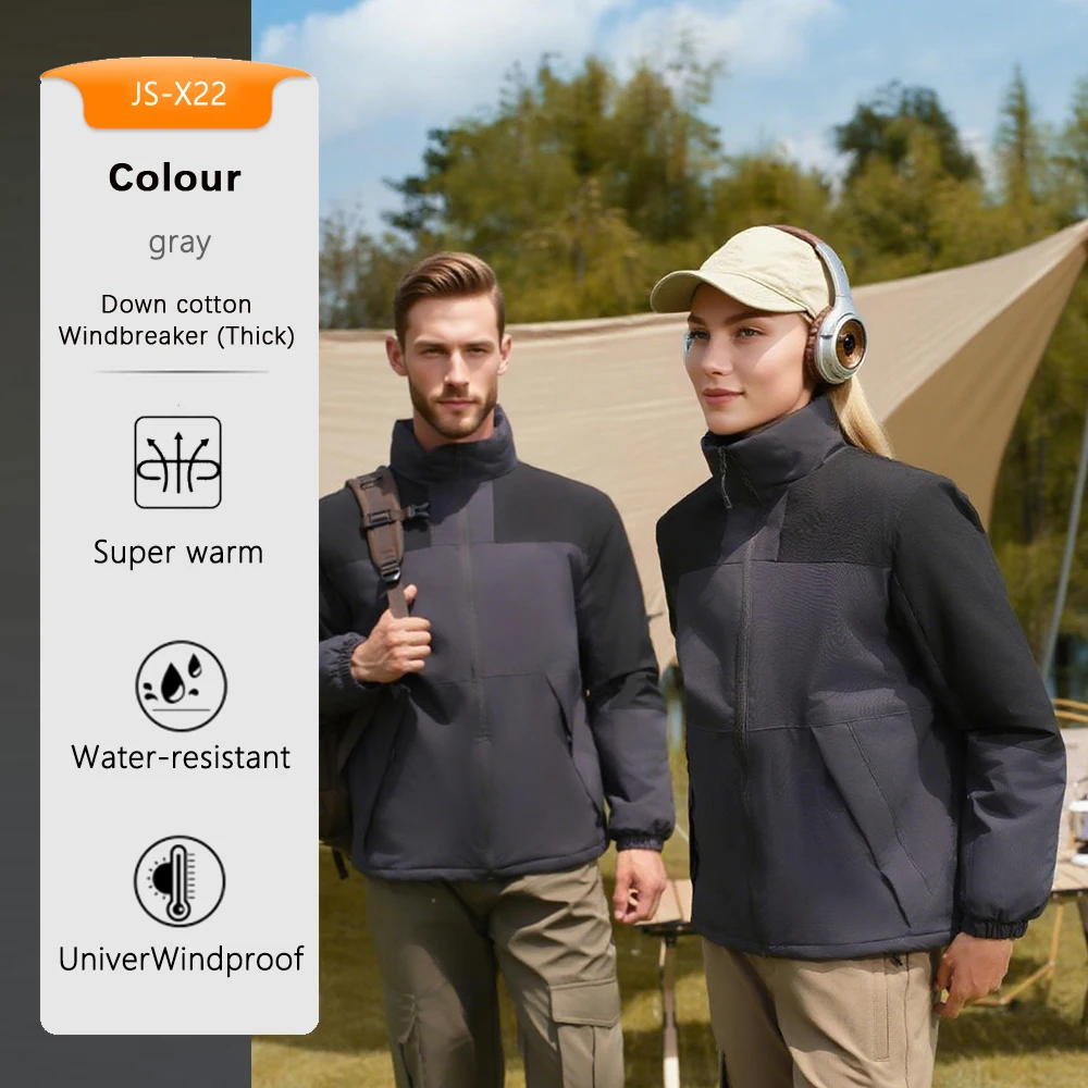

Пуховая хлопковая ветровка для мужчин и женщин, толстая супер теплая водонепроницаемая ветрозащитная куртка с длинными рукавами, осенне-зимняя спортивная одежда ​ ​ Топ