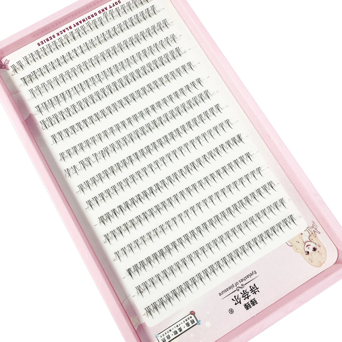 384 pz V Forma Nero Sotto Ciglia Comic Eye Ciglia Fondo Naturale Ciglia Morbide Manga Ciglia Mazzi Ciglia Cluster Coreano