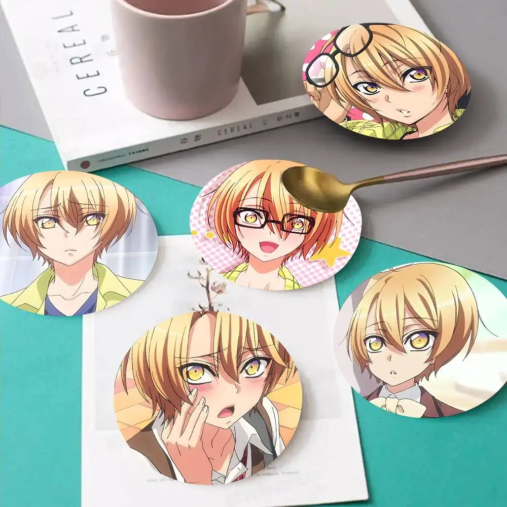 1pc Izumi Sena Love Stage!! Wooden Coaster Colour Printing Cup Mat Home Desk Decoration Gifts