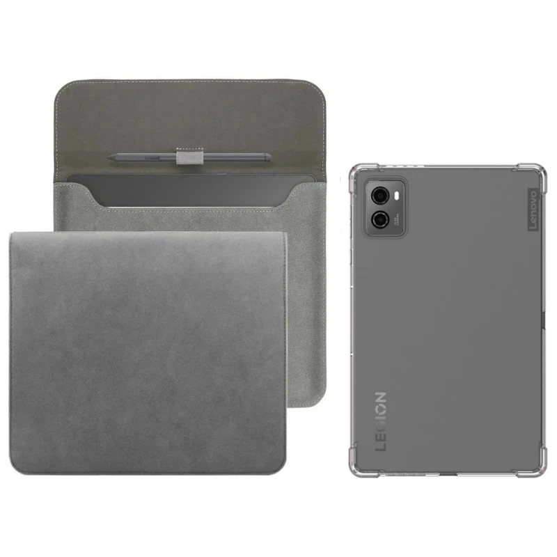 

2-в-1 для Lenovo Legion Y700 Gen 3 TB321FU 8,8-дюймовый прозрачный противоударный чехол из ТПУ + тонкая сумка для хранения планшета