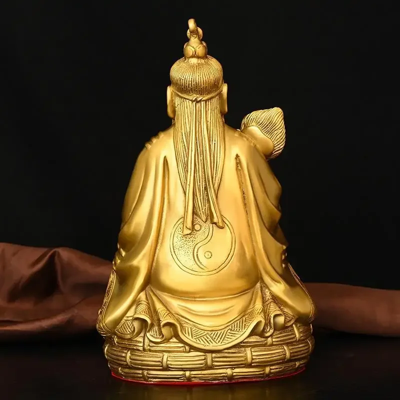 Feng Shui Pure Brass Taishang Laojun Statue Home Offerings Bronze Statue Worship Ancestral Master Living Decor