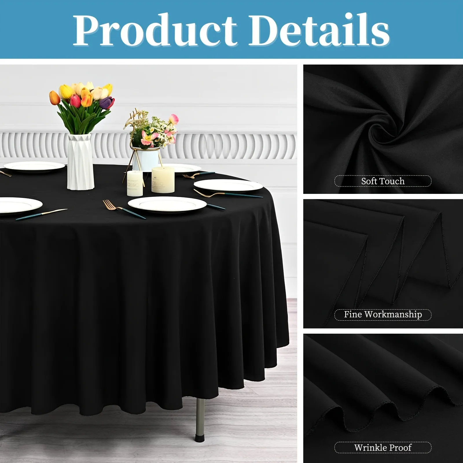 

Disposable Waterproof Round Tablecloth For All Occasions Stain Resistant Wedding Daliy Party Supplies mantel mesa impermeable