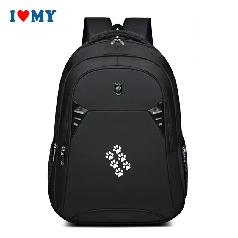 

Black Paw Print Active Backpack for Men Women, Spacious Multi-Compartment Daypack for School Travel and Daily Adventures