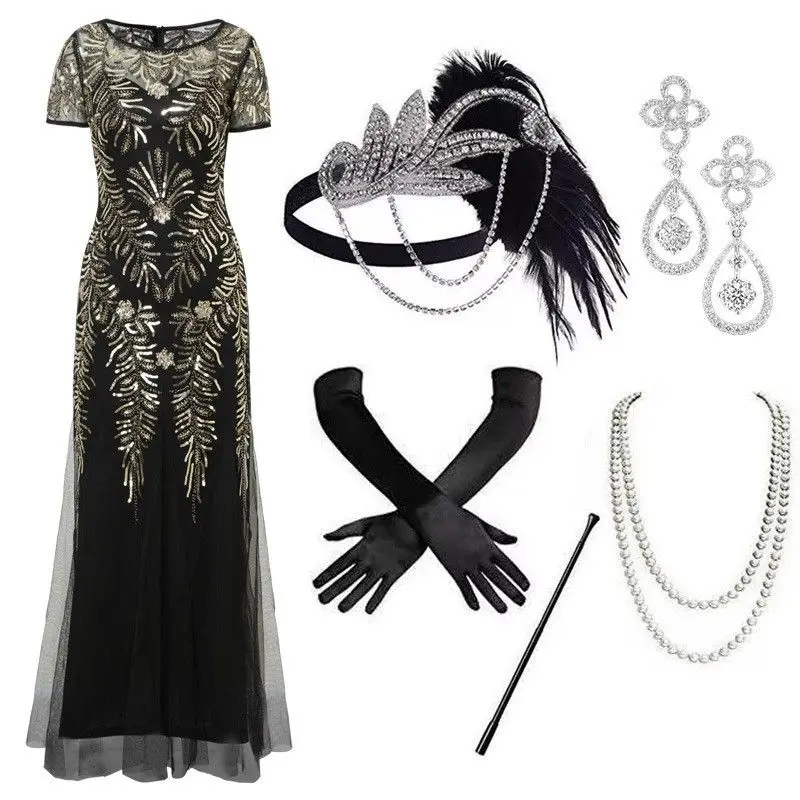 ele-sexy-long-evening-gown-women's-sequin-tail-fi-tail-dr-host-slimming-dr-high-waist-polyester-fiber