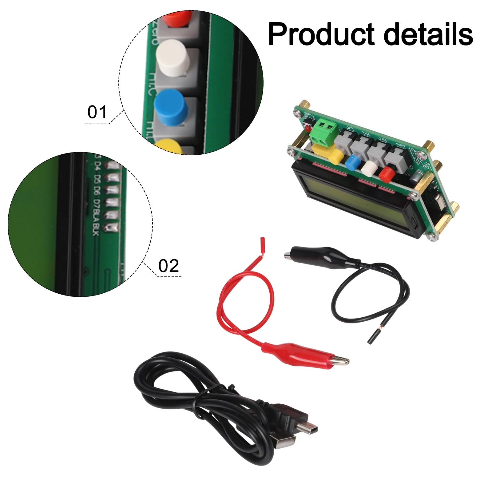 Capacitance Measurement Instrument Analyzer Digital LCD Meter Capacitance Tester 500 KHz Test Frequency 8*5*3 Cm Size