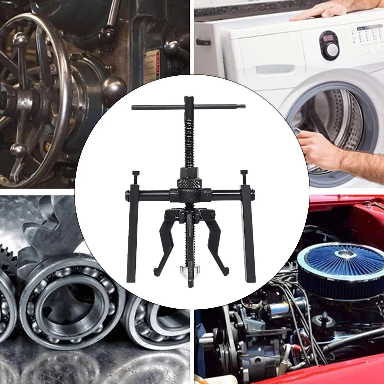 

3 Jaw Bearing Puller Automotive Kit Manual with Reversible Jaw Gear Puller