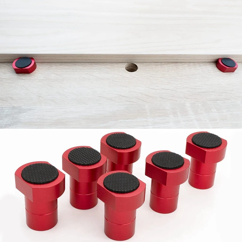 Aluminum Alloy Bench Dogs With Non-Slip Pads - 3/4Inch Workbench Dog Hole Replacement Accessories For Woodworking And MFT Stops