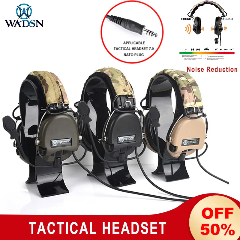 

WADSN MSA Tactical Headset Sordin Headphones Active Pickup Noise Canceling Airsoft Outdoor Hunting Communication Headset WZ111