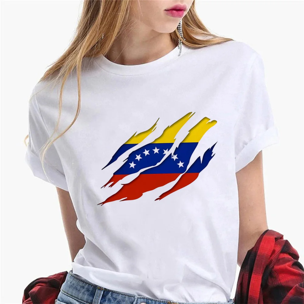 เสื้อยืด Venezuela สำหรับผู้หญิงเสื้อยืดกราฟิกเสื้อผ้า Y2K เด็กผู้หญิง