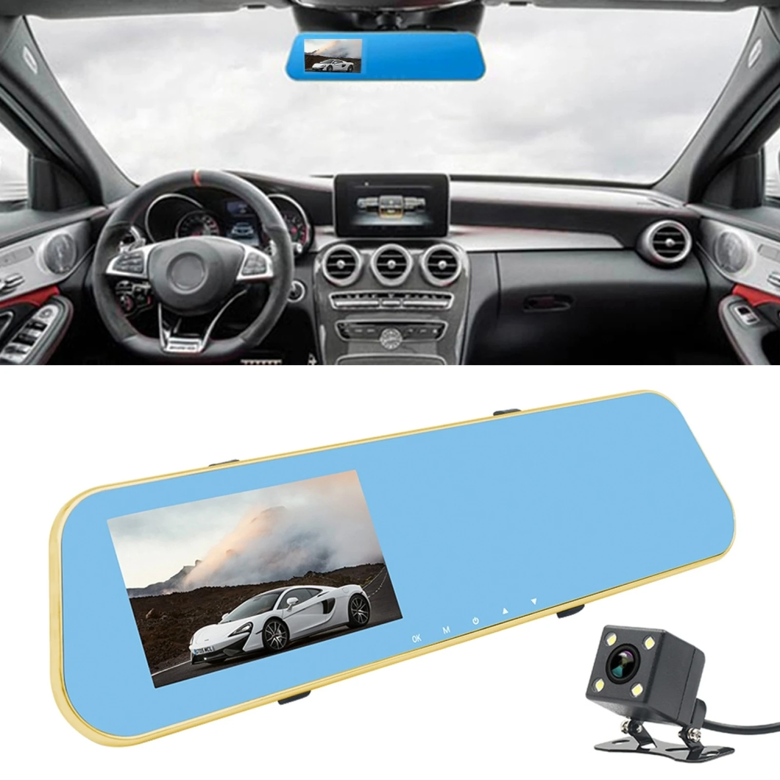 

Full HD 1080P 4.3 inch Screen Display Dual Camera Vehicle DVR, 140 Degree Wide Angle Viewing, Support Night Vision / Parking