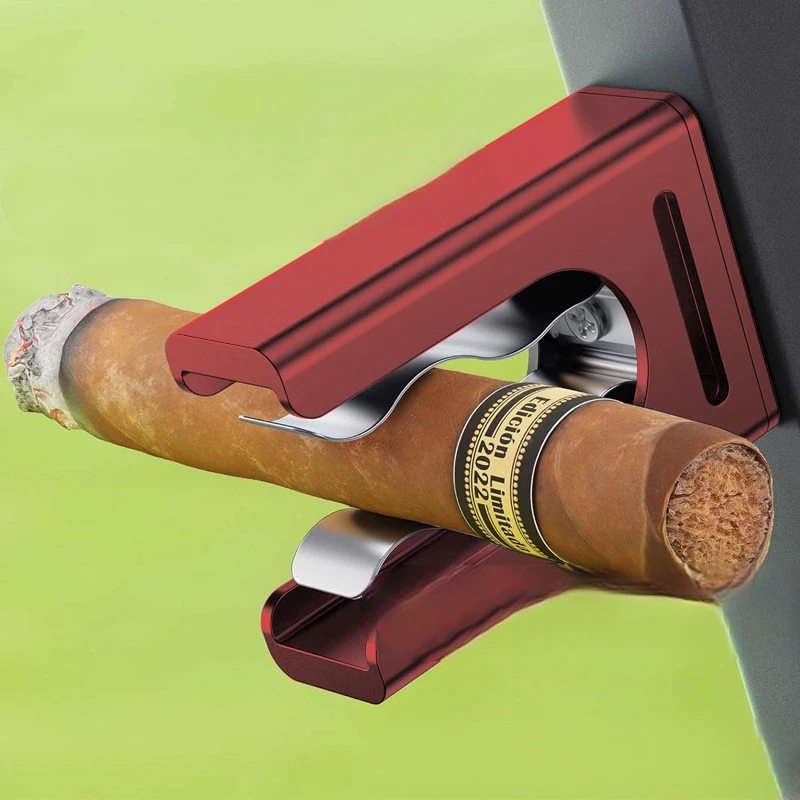 

Adjustable Red Metal Cigar Holder with Magnetic Base Premium Elastic Band Included in Stock High Demand