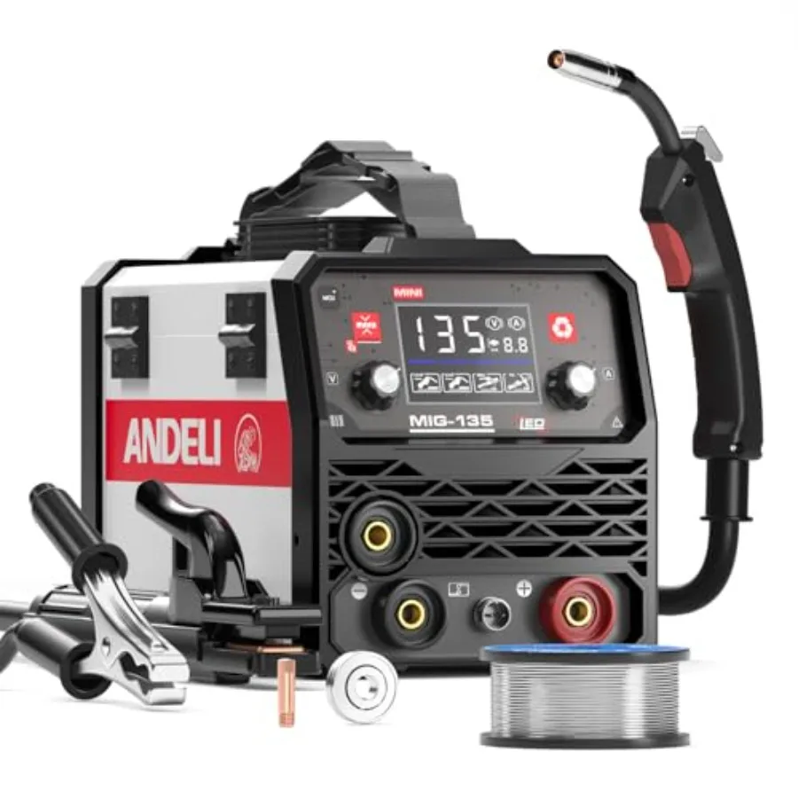 

Сварочный аппарат MIG 135А, 110В, портативный, без газа, 3-в-1 (MIG/FLUX/Lift TIG/Stick), мультипроцессорный, с LED-дисплеем