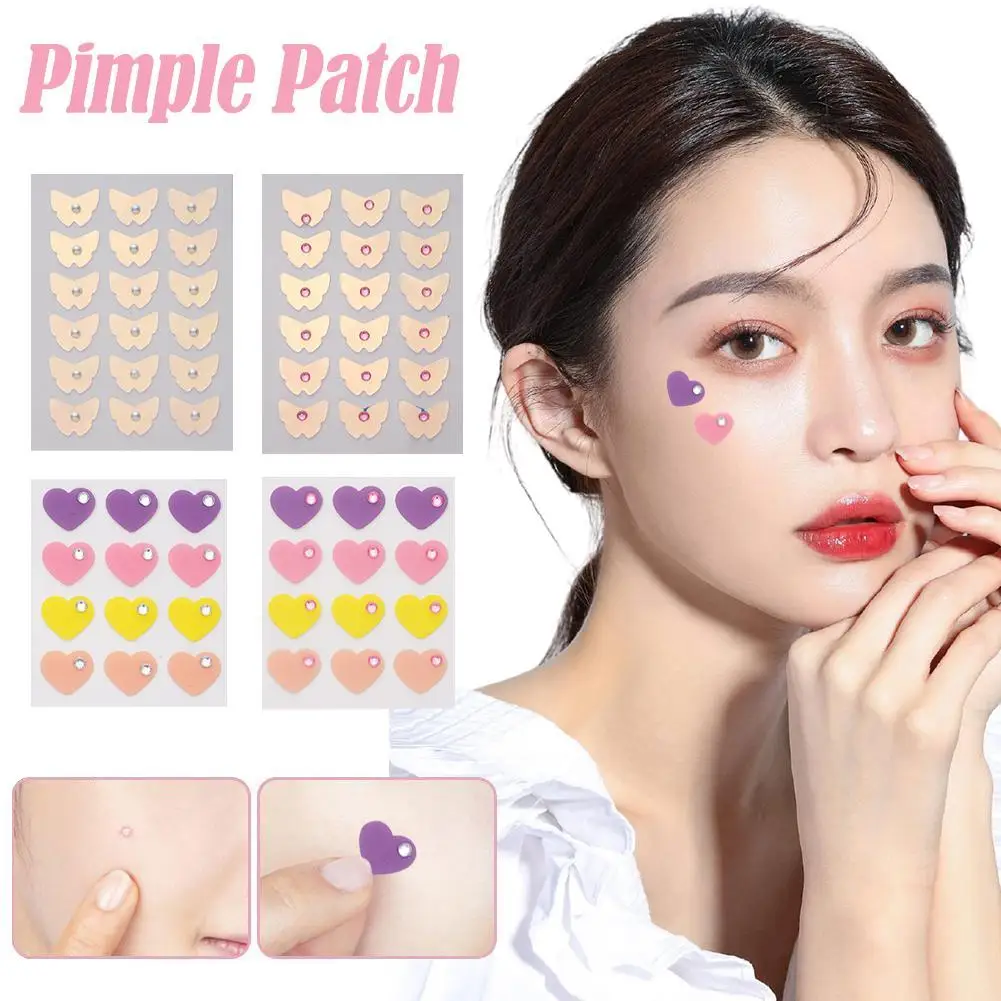 Colorful Cute Water Droplets Heart Shaped Treatment Care Invisible Sticker Removal Acne Pimple Patch Skin Cover