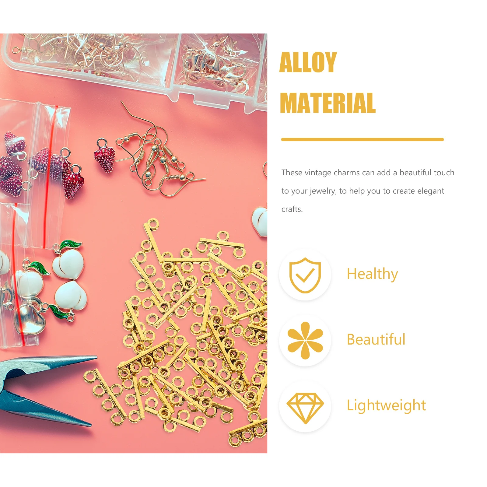 

40Pcs Alloy Charms Jewelry Making DIY Pendants for Bracelets Necklaces Vintage Hollow Accessories