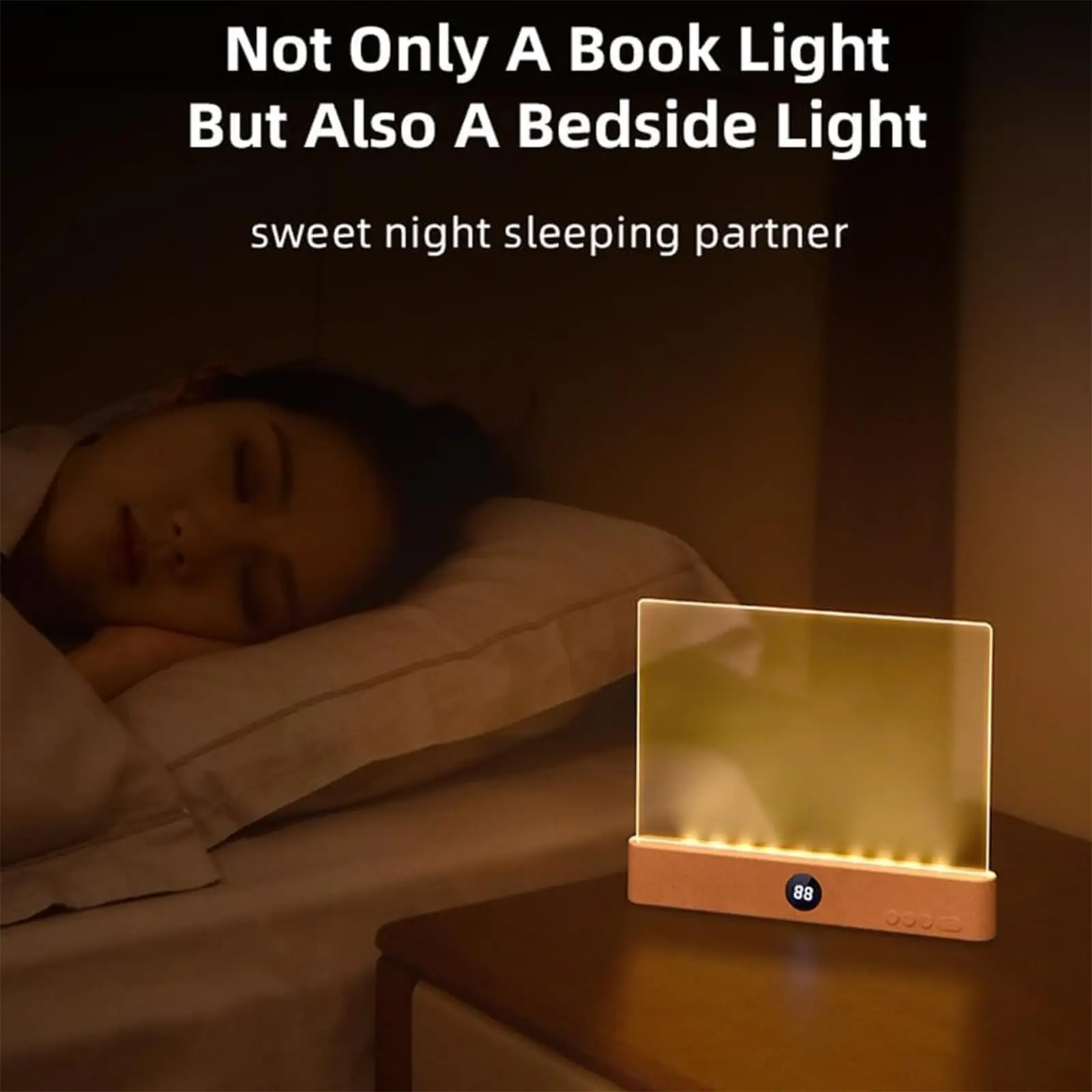 Smart LED Book Light – Rechargeable Flat Reading Lamp, 3 Color Temps, Timer, 1200mAh, Ultra-Thin Panel