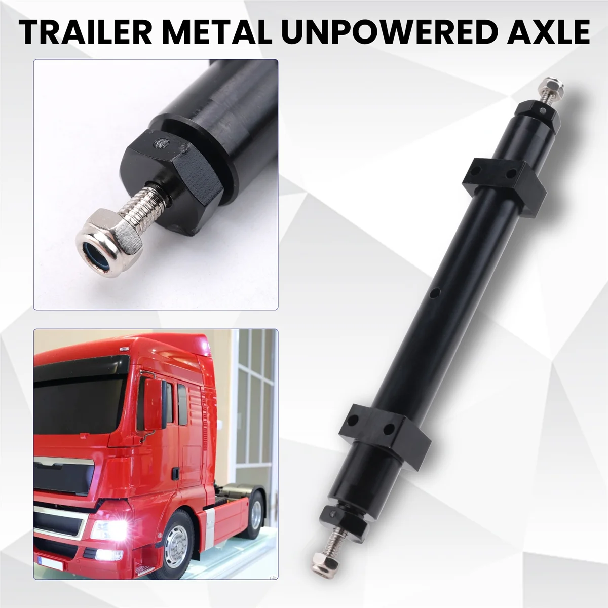 BAAA-โลหะ Unpowered เพลา 120 มม./140 มม.สําหรับ 1/14 Tamiya Trailer 1/10 RC รถ DIY การปรับเปลี่ยน -120 มม.