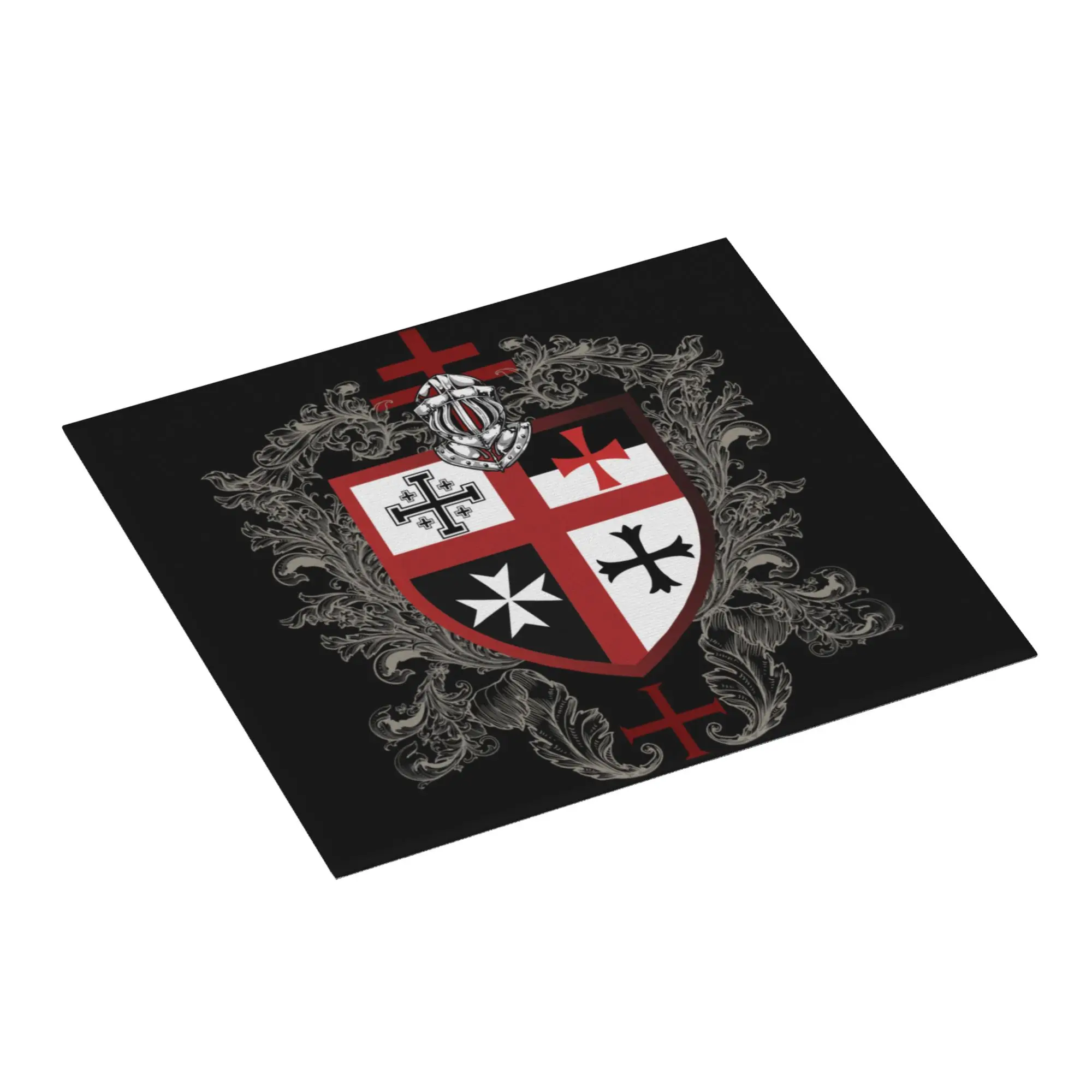 Drying Mat For Kitchen Knights Templar Cross Shield Symbol Water Absorbent Medieval Emblem Kitchen Counter Protector Mat