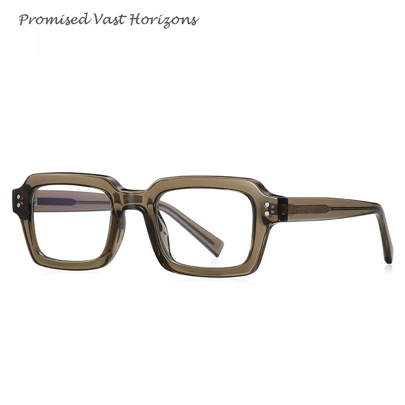 Korean Popular Square Glasses Frame Unisex Anti-blue Plano Glasses Simple TR Transparent Grey Blue Brown Eyewear Frames
