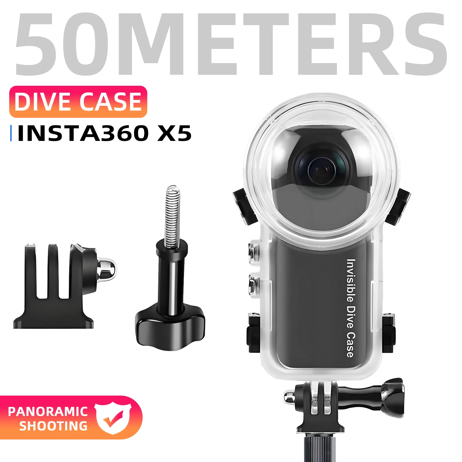 

Dive Case for Insta360 X5, 60m/197ft Waterproof Housing Cover Invisible Underwater Diving Shell for Insta 360 X5 Accessories