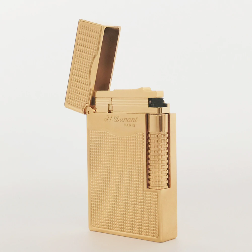 New Dunant Lighter Brass Engraving Butane Cigar Smoking Tools Cigarette Gadgets Soft Flame Gentleman Fathers\' Day Gifts