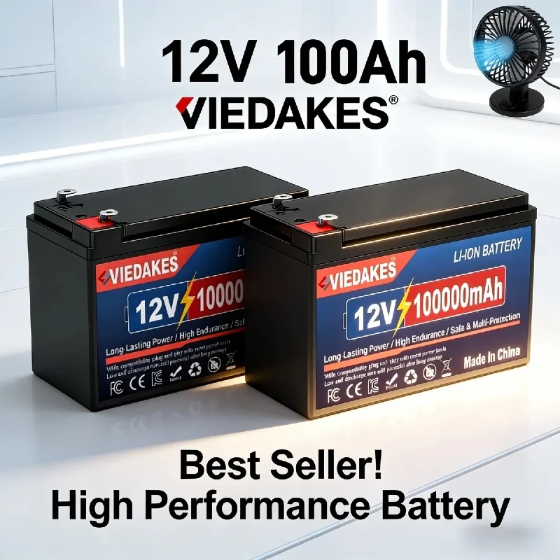 

12V 100000mAh Rechargeable LiFePO4 Battery for Solar Storage RV Camping Trolling Boat Wheelchair Sprayer