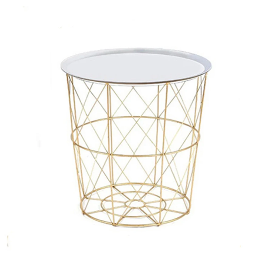 Metal Coffee Table Living Room Sofa Side Table Storage Basket Tea Table Desk Console Table Minimalist Furniture Tv Tray
