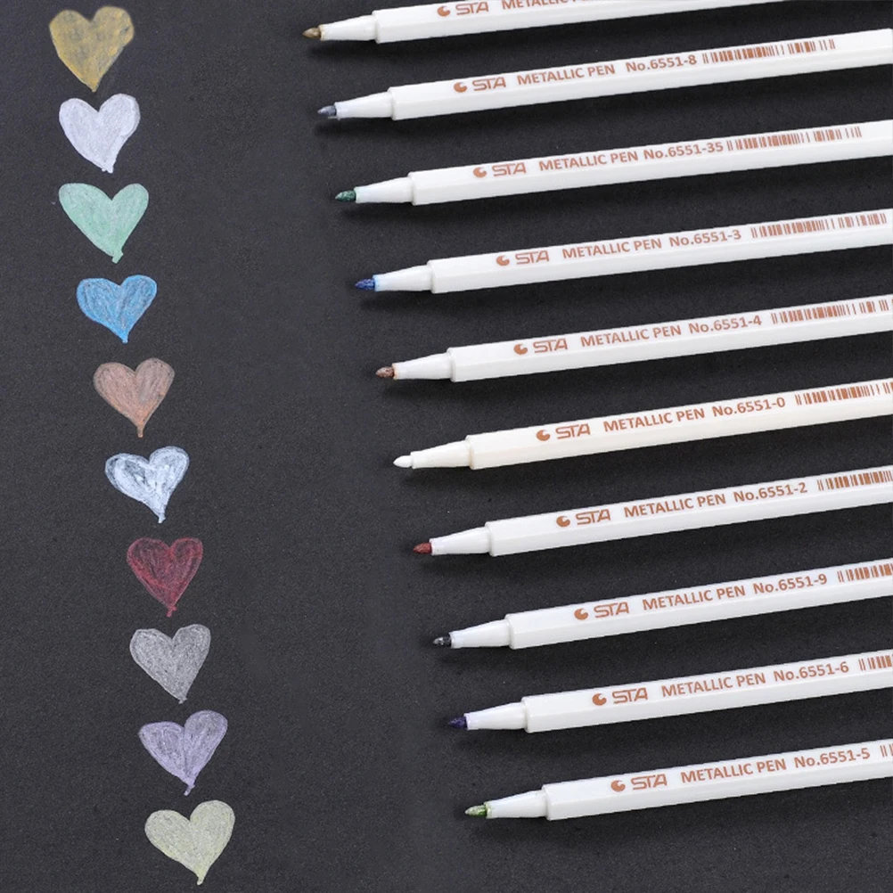 

Metallic Pen 6551 Painting Pen Art Fine Metallic Colored Pen Supplies for Making DIY Artists Painting Marker Watercolor