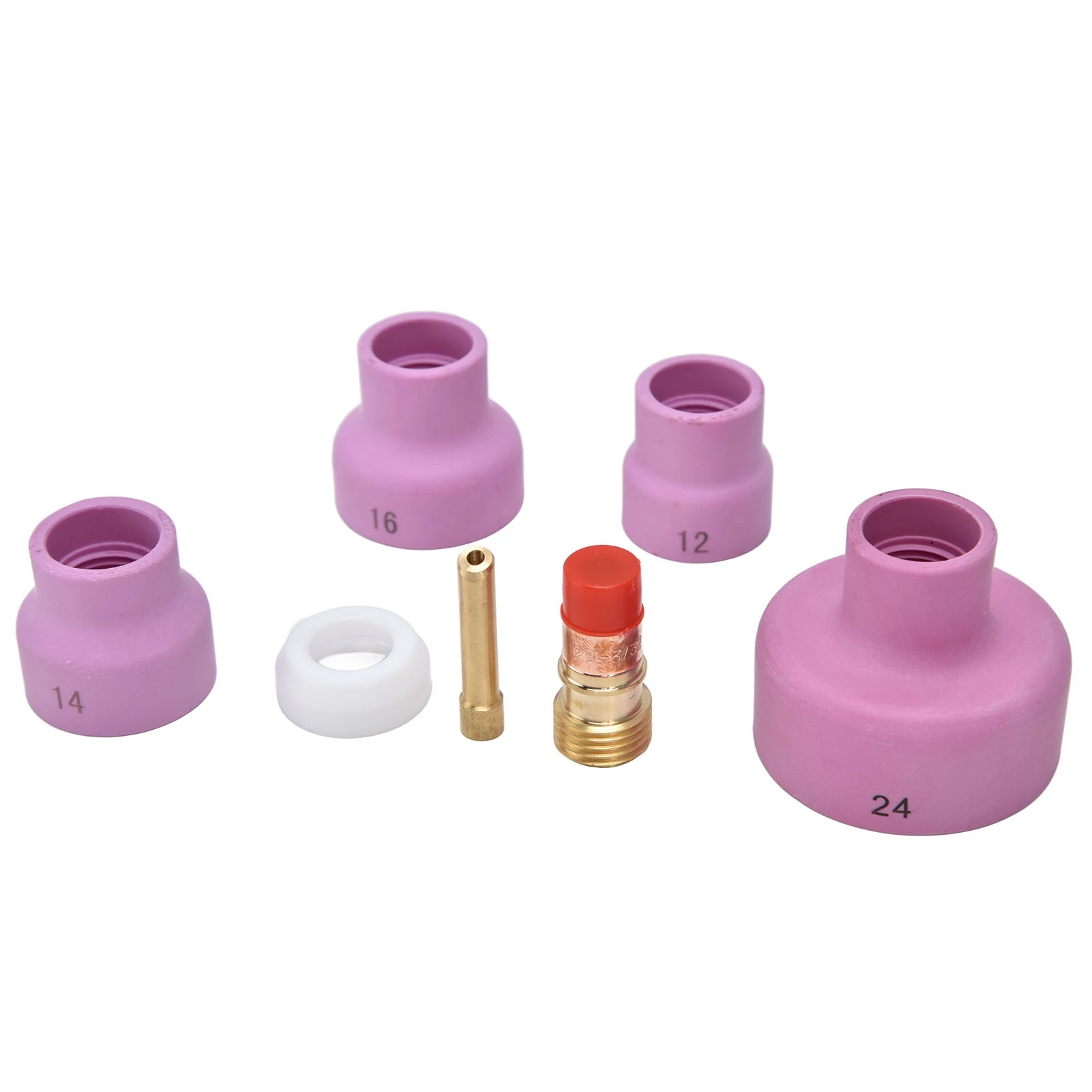 7Pcs TIG Welding Accessory Ceramic Nozzle Collet Gas Lens Cup Gasket for WP17/18/26