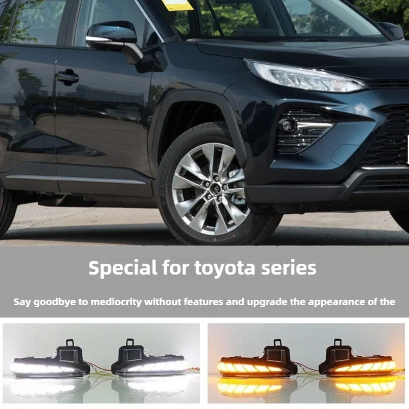 

For Toyota RAV4 Tacoma Highlander Alphard Vellfire Lexus LM Corolla LED Side Mirror Lamp Dynamic Turn Signal White DRL Light