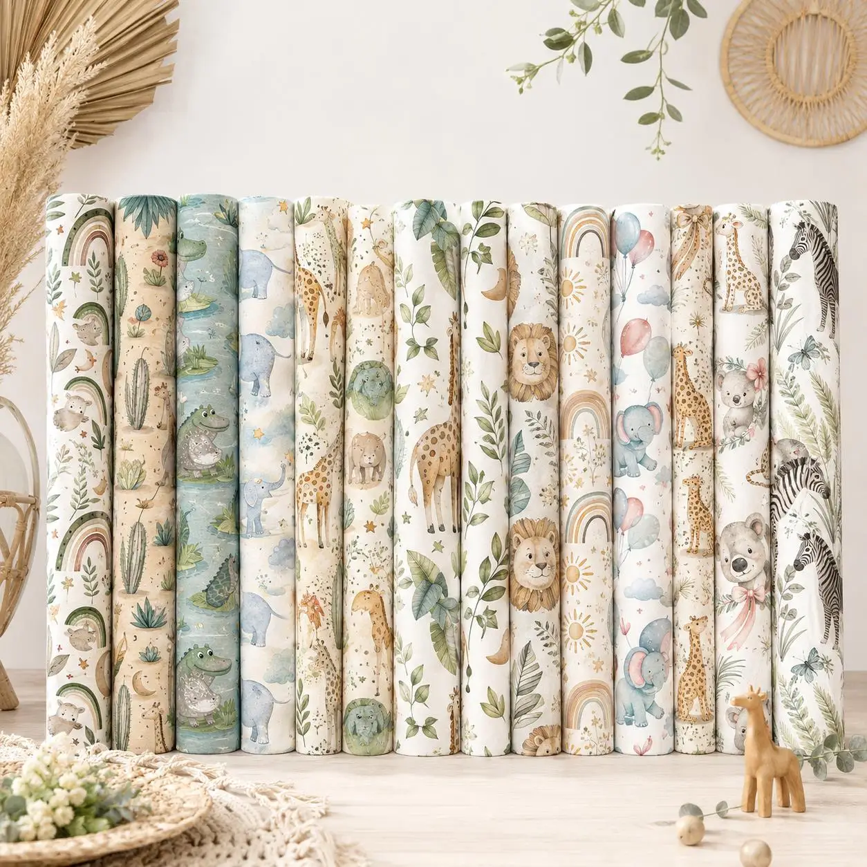50*145cm Animal Deer Koala Lion Zebra Polyester Fabric For Tissue Sewing Quilting Fabrics Needlework Material DIY Handmade